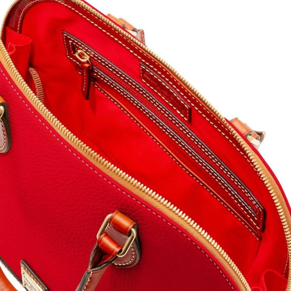 Dooney & Bourke Zip Zip Satchel R343 Red NWT Dustbag Certs Serial# M0660770 VTG - Picture 6 of 9